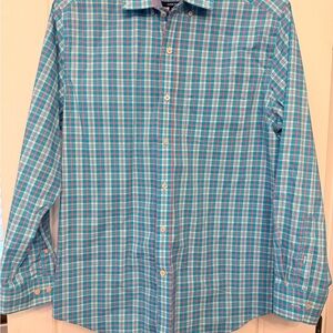 Crown & Ivy Teal and Pink Plaid Shirt